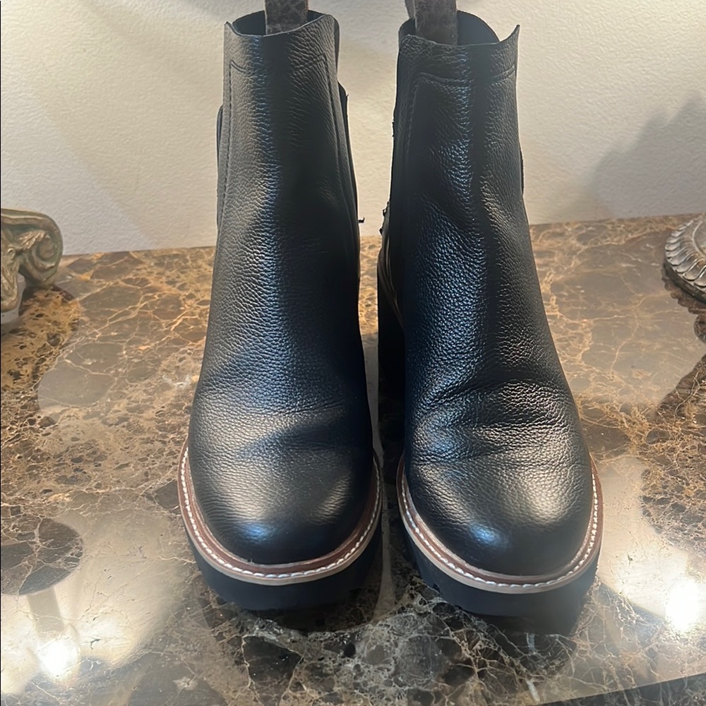 Black Leather Ankle Boots
